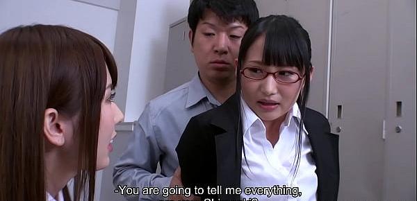  Office sluts Yui Hatano and Yoshimi Saaya share a dick